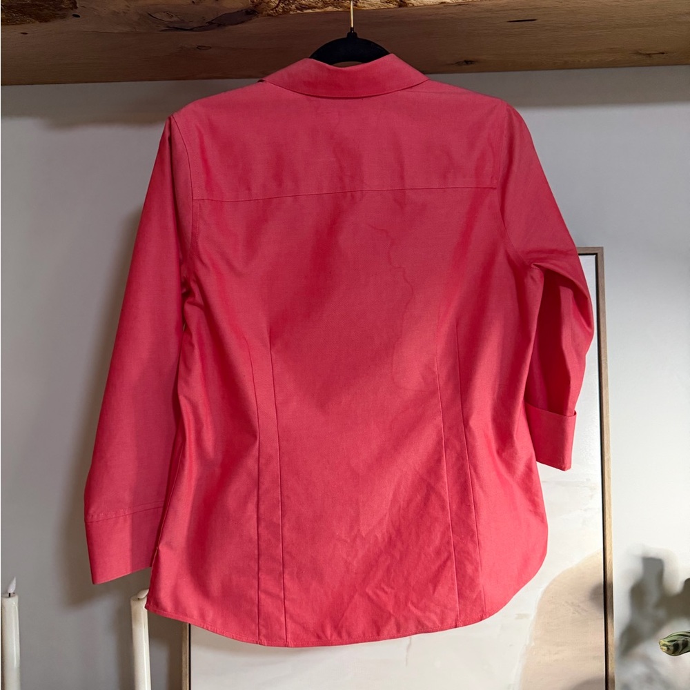 NWT Foxcroft Coral Button-Down Blouse Women’s Shirt - Picture 3 of 4